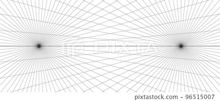 Two points perspective grid background. Abstract grid line backdrop. Drawing perspective mesh template. Vector illustration isolated on white background Two points perspective grid background. Abstract grid line backdrop. Drawing perspective mesh template. Vector illustration isolated on white background 96515007
