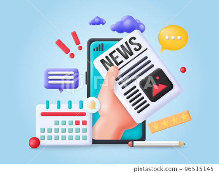 Mobile news online app service vector illustration Mobile news online app service vector illustration 96515145