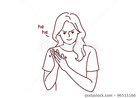 Evil young woman think of revenge 96515166