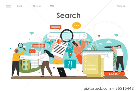 Easy information search vector landing page design Easy information search vector landing page design 96516448