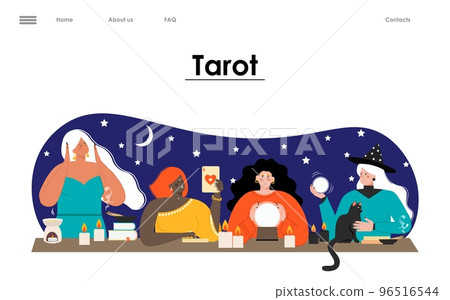 Tarot card online vector web page fortuneteller 96516544