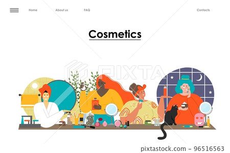 Cosmetics business landing page flat web site Cosmetics business landing page flat web site 96516563