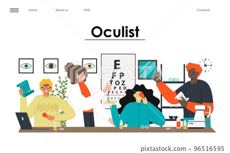 Oculist vector landing page eye check up service Oculist vector landing page eye check up service 96516595