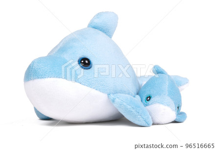 Pliuche dolphin toy on white 96516665