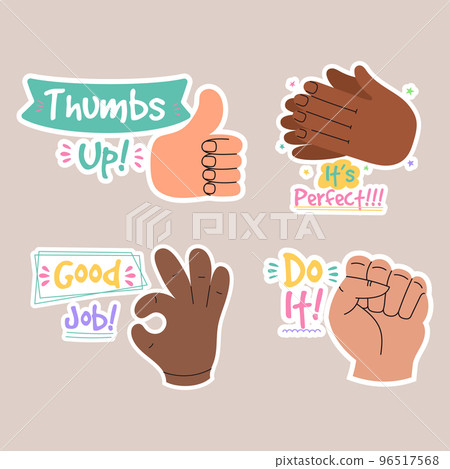 Job and great job groovy stickers pack. Set of reward stickers for teachers and kids. Hand drawn vector illustration. Job and great job groovy stickers pack. Set of reward stickers for teachers and kids. Hand drawn vector illustration. 96517568