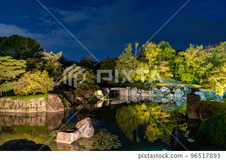 Kyoto Prefecture, Nijo Castle at night, Ninomaru garden lit up 96517893