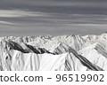 Black and white winter snowy high mountains 96519902