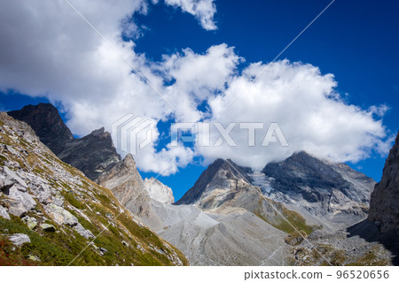 Grande Casse Alpine glacier landscape in French alps Grande Casse Alpine glacier landscape in French alps 96520656
