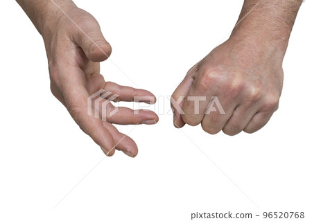 man's hands during an argument 96520768