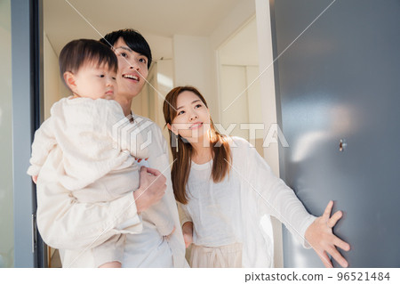 Young family going out with baby Young family going out with baby 96521484