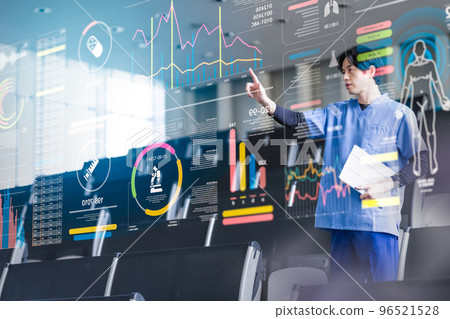 people working in virtual space 96521528