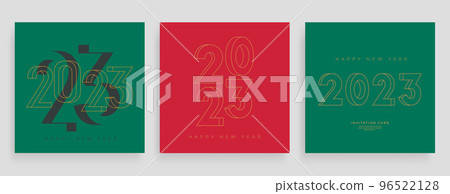 2023 Happy New Year posters set. Christmas card 96522128