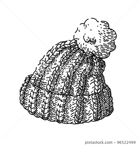 hat winter sketch hand drawn vector 96522499