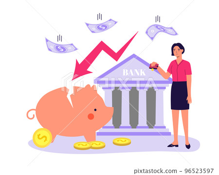 World financial crisis, decline decrease and bankrupt 96523597