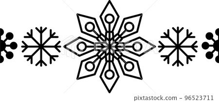 Snowflake frame element. Winter snowflake silhouette for Christmas design Snowflake frame element. Winter snowflake silhouette for Christmas design 96523711