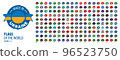 A set of vector icons with flags of countries and with the inscription made in 96523750