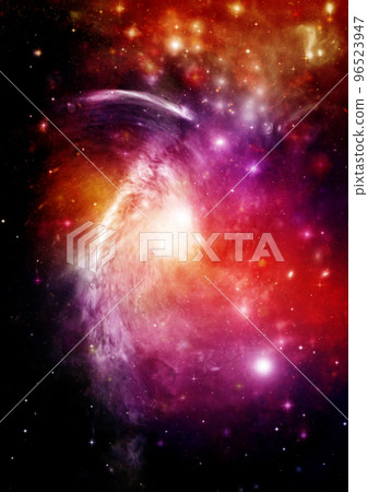 galaxy in a free space. 3D rendering 96523947