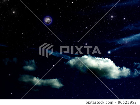 The moon in the night sky The moon in the night sky 96523952