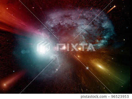 galaxy in a free space. 3D rendering galaxy in a free space. 3D rendering 96523953