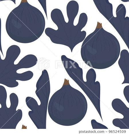 Fig fruits on a branch. Vector illustration. Seamless pattern. Summer wallpaper, ripe, juicy, sweet fruits. Fig fruits on a branch. Vector illustration. Seamless pattern. Summer wallpaper, ripe, juicy, sweet fruits. 96524509