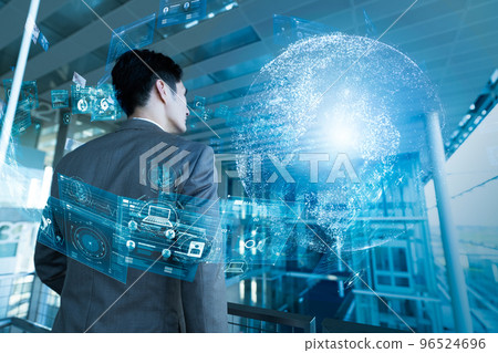 Cool businessman in his 30s-40s wearing a suit 96524696