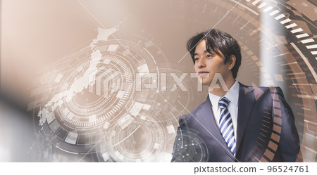 Cool businessman in his 30s-40s wearing a suit 96524761