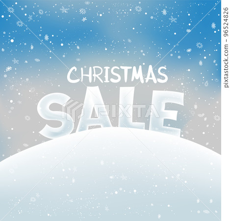 Christmas sale text snowdrift and winter snowfall Christmas sale text snowdrift and winter snowfall 96524826