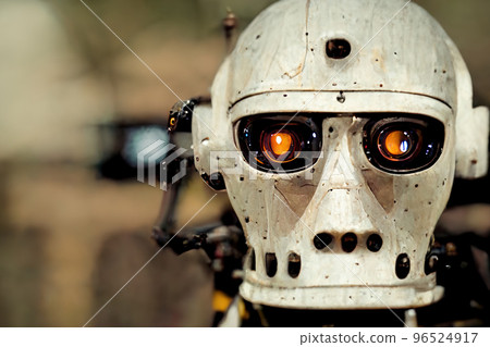Humanoid robot head. 3D-image 96524917