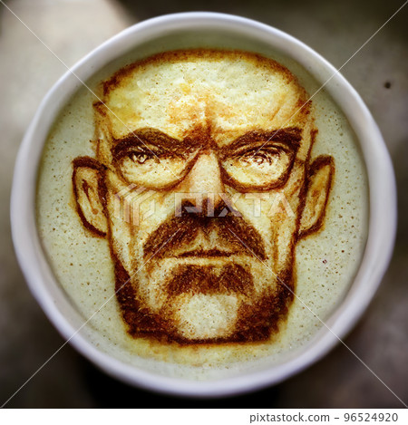 Cup of latte art coffee Cup of latte art coffee 96524920