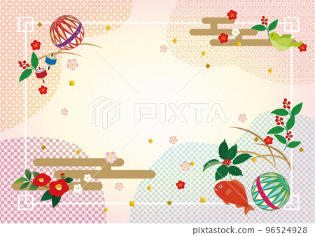 日本配件和日本模式的背景插圖 96524928