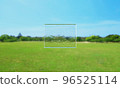 floating glass blocks in the park 96525114