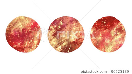 Red and gold gorgeous circular icon New Year's 96525189