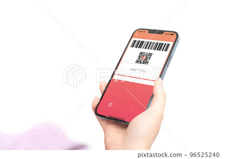 Hand to pay with QR code Hand to pay with QR code 96525240