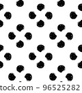 Seamless pattern with paint blots. Black and white abstract drawing. Vector 96525282