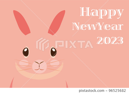 Happy New Year 2023兔子簡單新年賀卡 Happy New Year 2023兔子簡單新年賀卡 96525682