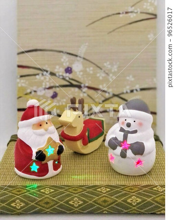 聖誕形像素材聖誕老人、雪人和馴鹿 聖誕形像素材聖誕老人、雪人和馴鹿 96526017