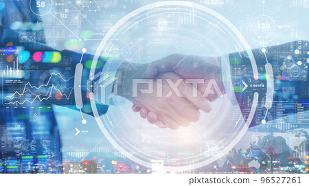 Two businessmen shaking hands 96527261