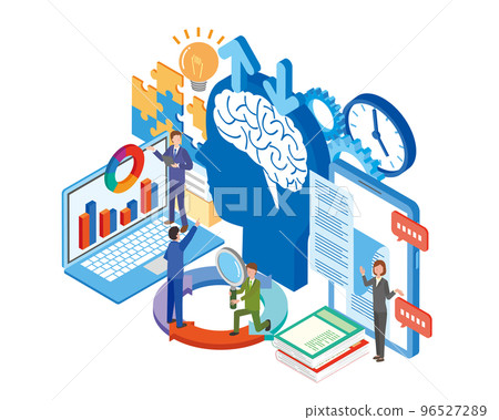 Image illustration of work efficiency and idea generation 96527289