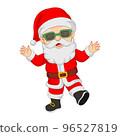 Cartoon santa claus wearing sunglasses 96527819