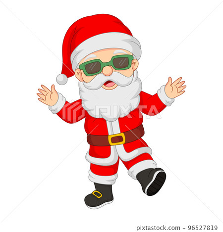 Cartoon santa claus wearing sunglasses 96527819