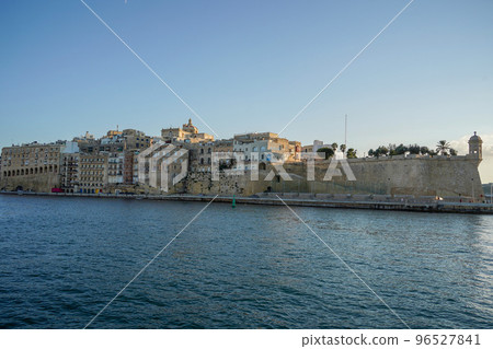 malta 3 cities view from la valletta at sunset panorama malta 3 cities view from la valletta at sunset panorama 96527841