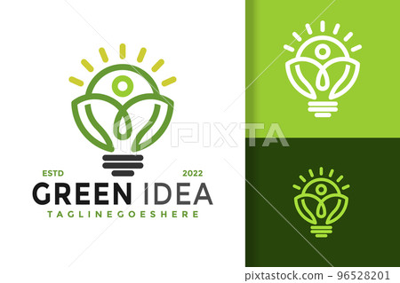Nature Green Idea Logo Design, brand identity logos vector, modern logo, Logo Designs Vector Illustration Template 96528201