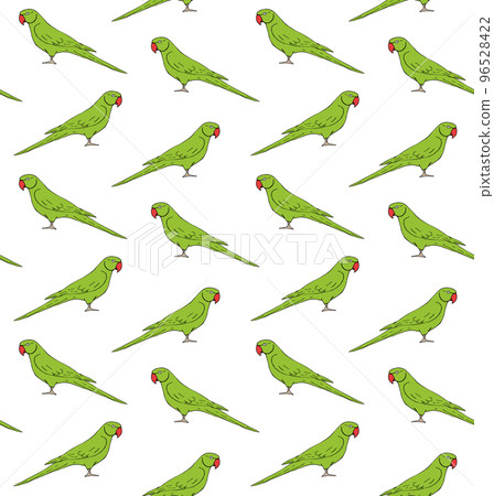 Vector seamless pattern of Indian ringneck parrot 96528422