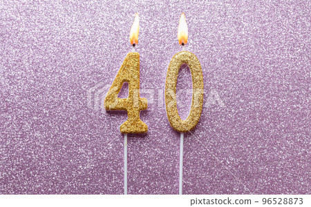 Glitter number 40 fourty birthday candle Glitter number 40 fourty birthday candle 96528873
