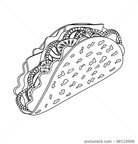 Mexican food, Taco, the national symbol of Mexico. Sketch, vector Mexican food, Taco, the national symbol of Mexico. Sketch, vector 96528906