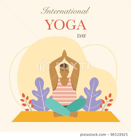 People doing asana for international yoga day Vector Image