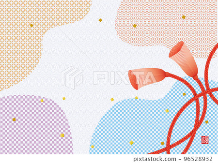 日式花紋編織背景素材 96528932