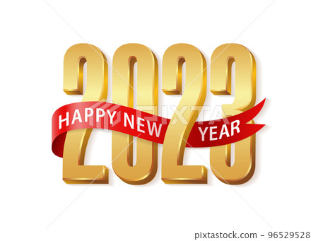 2023 number Happy New Year text. 3d effect. Merry Christmas. Vector Illustration 2023 number Happy New Year text. 3d effect. Merry Christmas. Vector Illustration 96529528