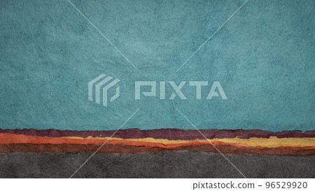 abstract landscape in blue and earth tones abstract landscape in blue and earth tones 96529920