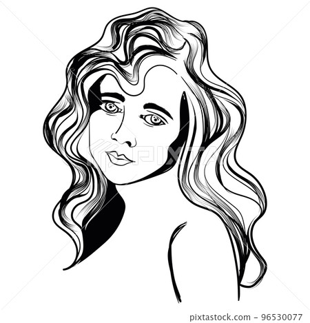 Isolated sketch of a beautiful woman Vector Isolated sketch of a beautiful woman Vector 96530077